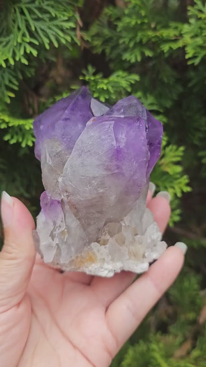 Amethyst triple point / cluster from Congo