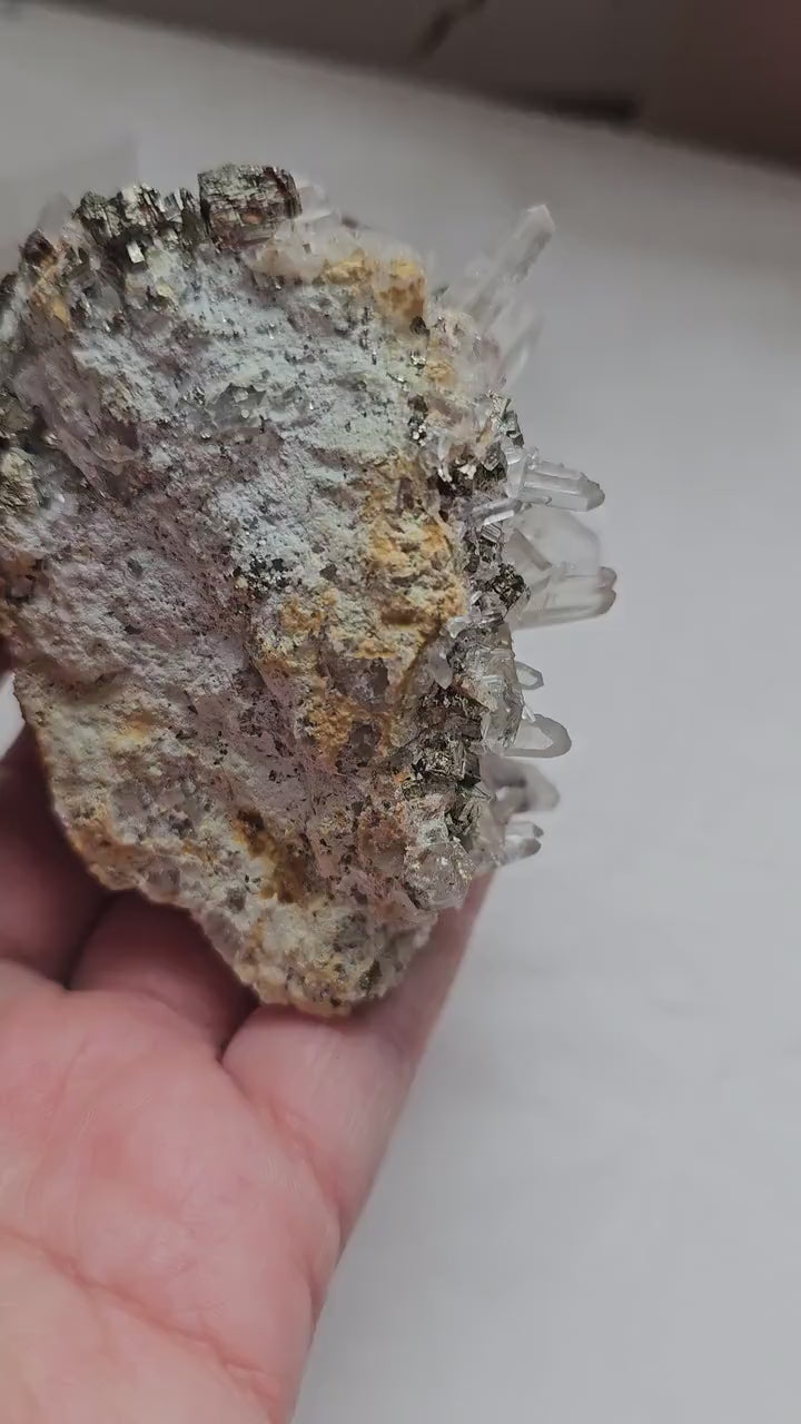 Quartz on Pyrite Cluster w/ phantoms - indonesian