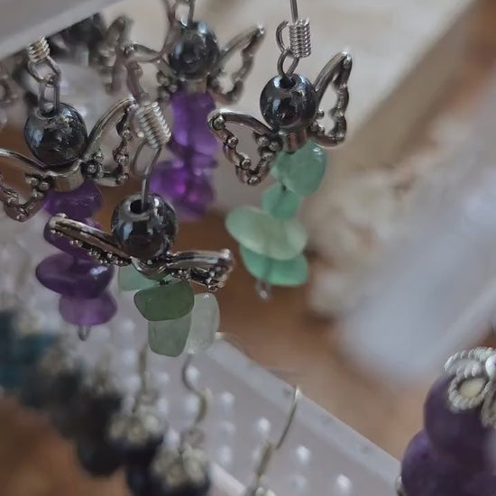 Angel / Fairy Crystal earrings - Mixed gemstones