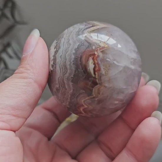 Amethyst crazy lace agate sphere 5.5cm