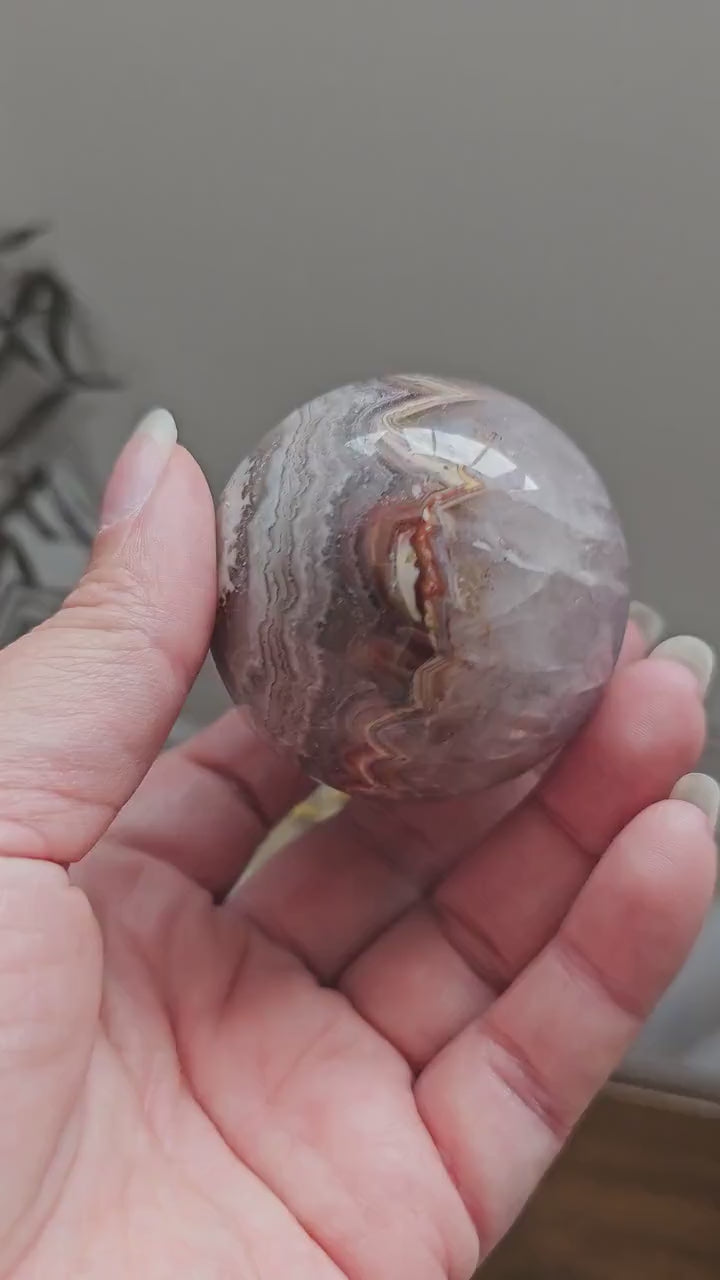 Amethyst crazy lace agate sphere 5.5cm