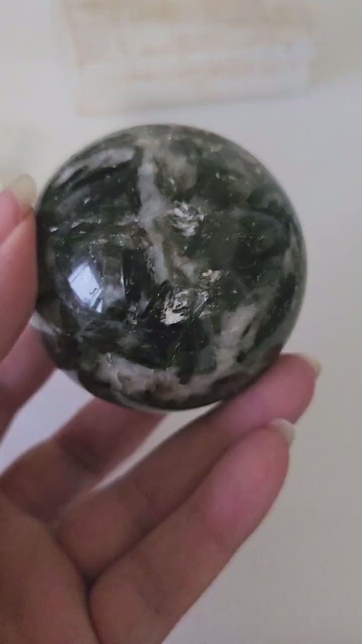 Green Kyanite w/ Mica Sphere 6cm