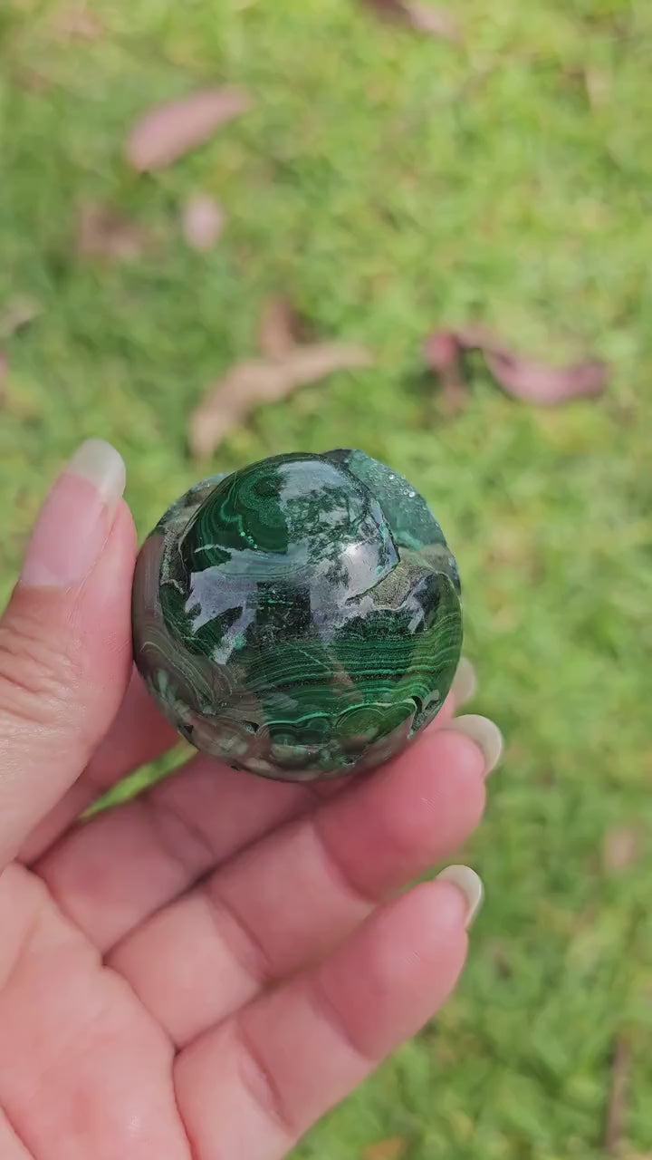 Rare Malachite Druzy sphere