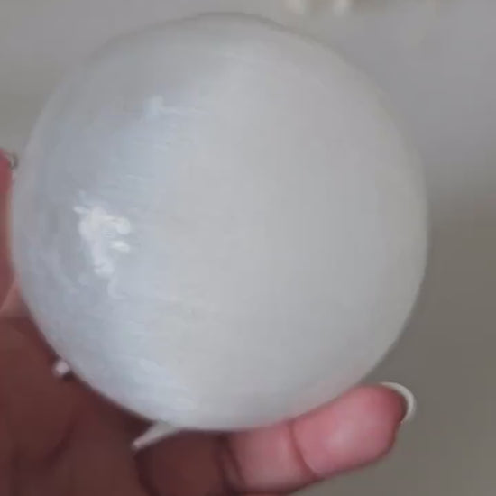 Selenite Sphere 6.5cm / Selenite Crystal Ball / Clear and Cleanse /