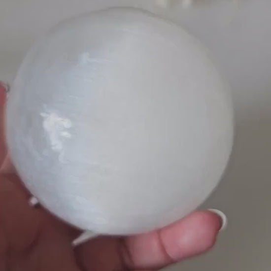 8cm Selenite Sphere / Selenite Crystal Ball / Clear and Cleanse /