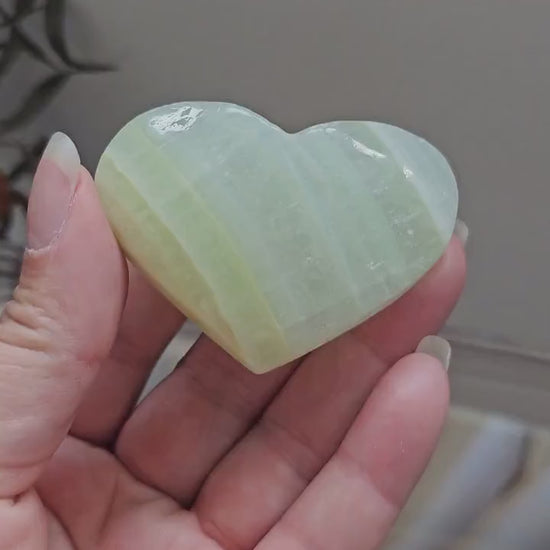 Kiwi Calcite Heart