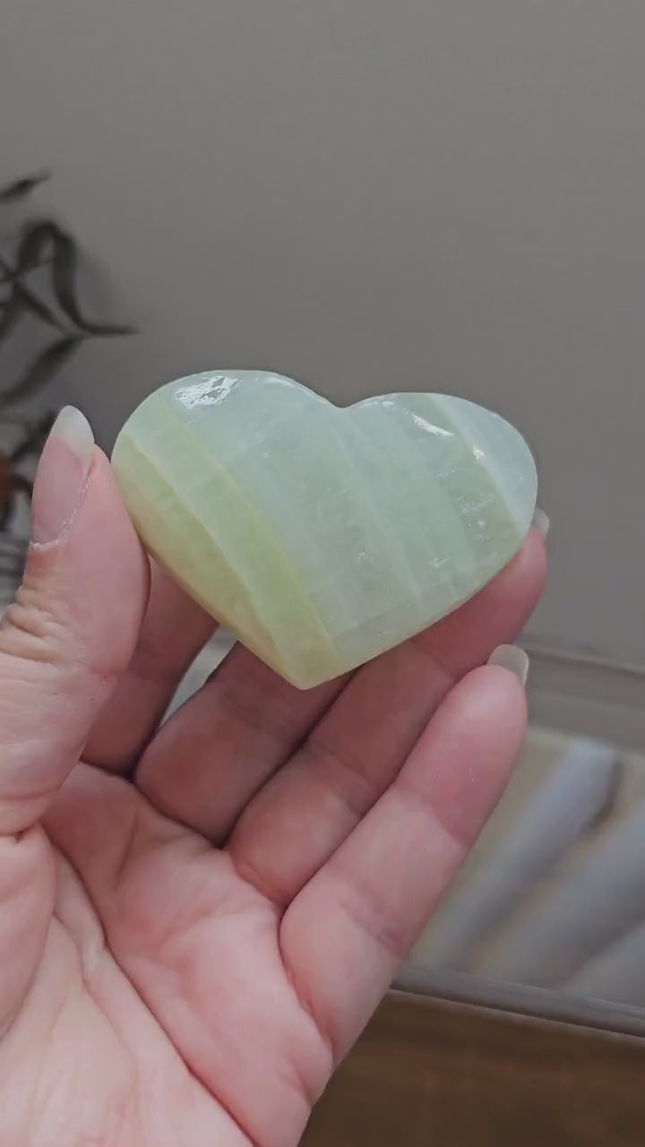 Kiwi Calcite Heart