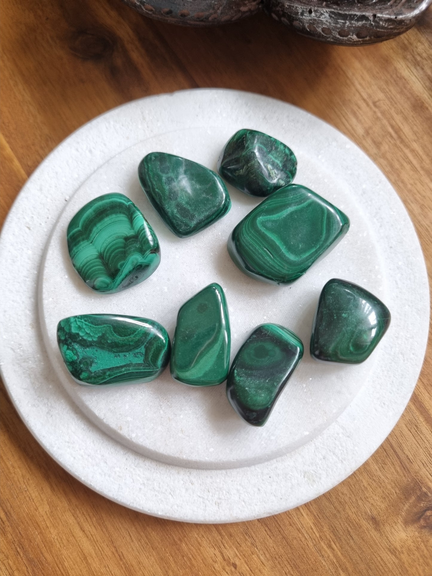 Natural A grade Malachite tumble gem - Universal Fate