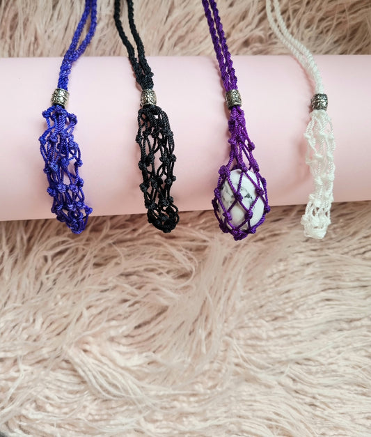 Macrame Necklace - Black, Blue and Purple - Universal Fate