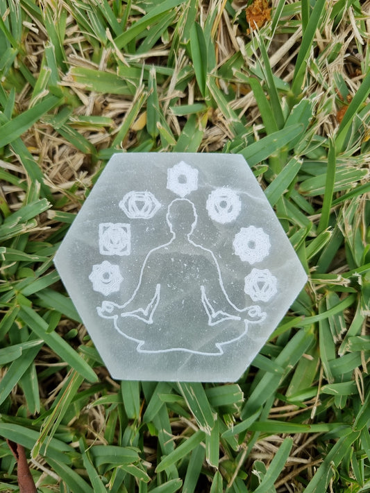 Chakra Selenite Hexagon Tray - Universal Fate