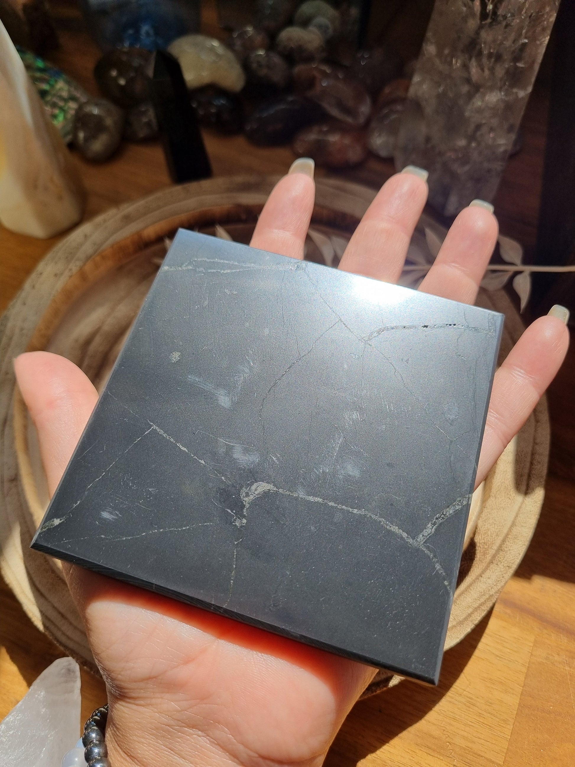 Shungite Square Polished Plate / Tray - Universal Fate