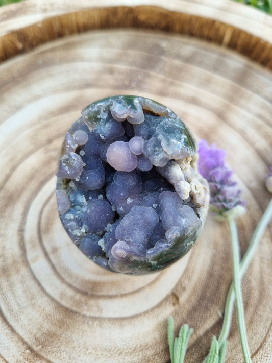 Grape Agate Egg With Sparkling Chalcedony - Universal Fate