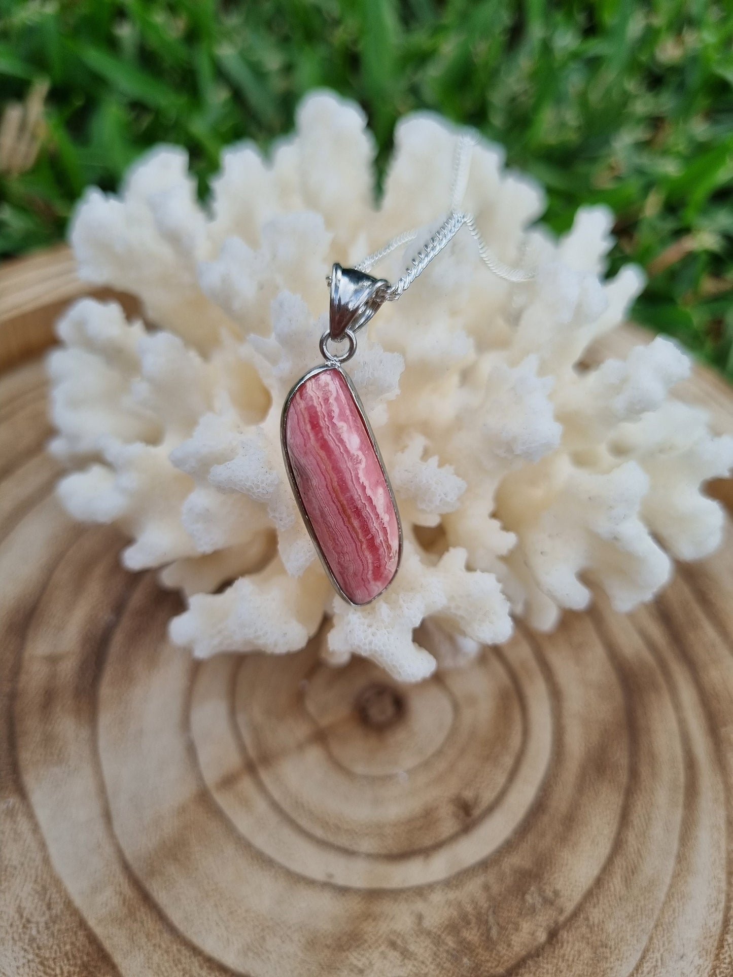 Swirl Rhodochrosite Pendant - Universal Fate