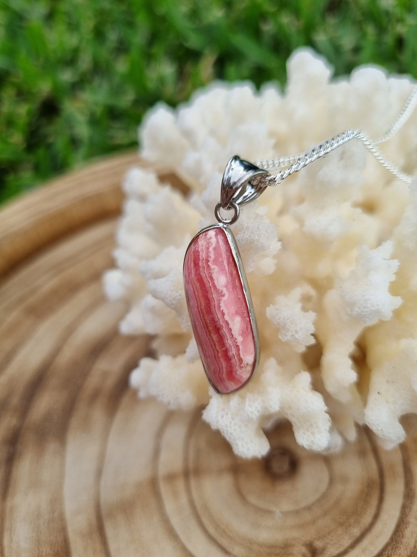 Swirl Rhodochrosite Pendant - Universal Fate