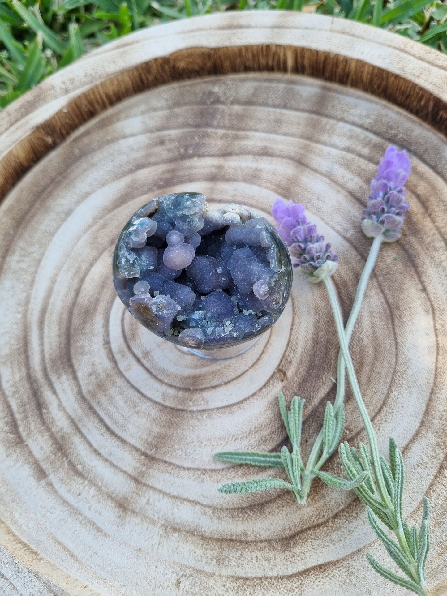Grape Agate Egg With Sparkling Chalcedony - Universal Fate