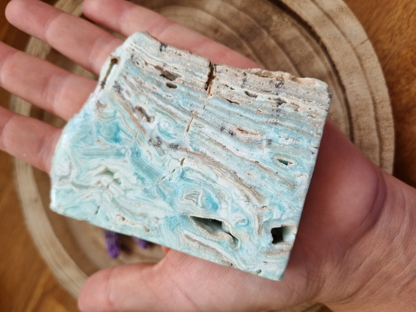 Stunning Blue Aragonite Slab / Slice - Universal Fate