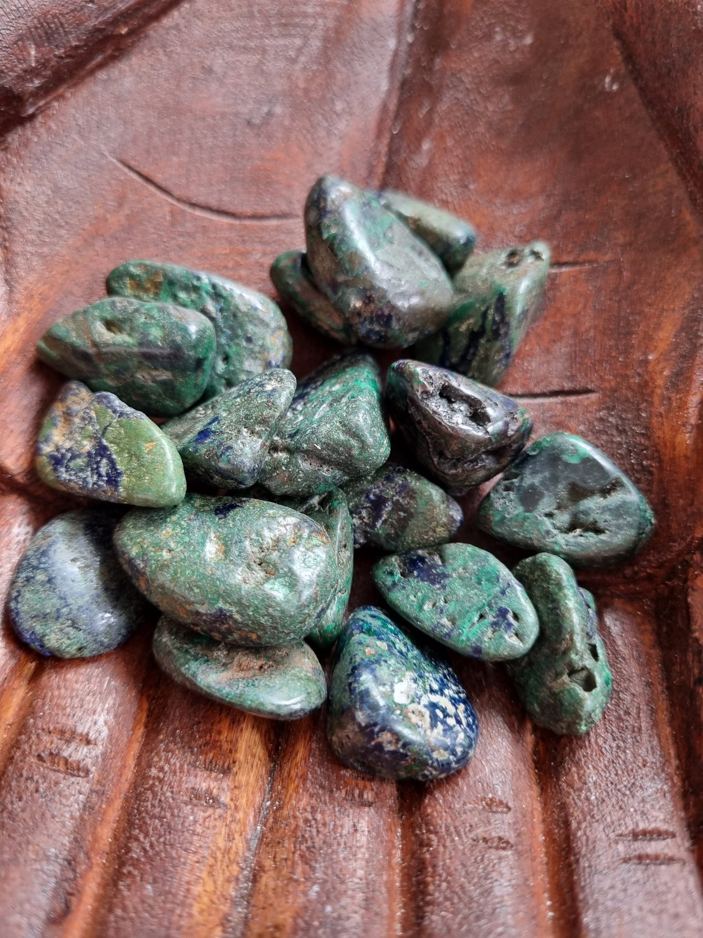 Malachite in Azurite Tumbles - Universal Fate