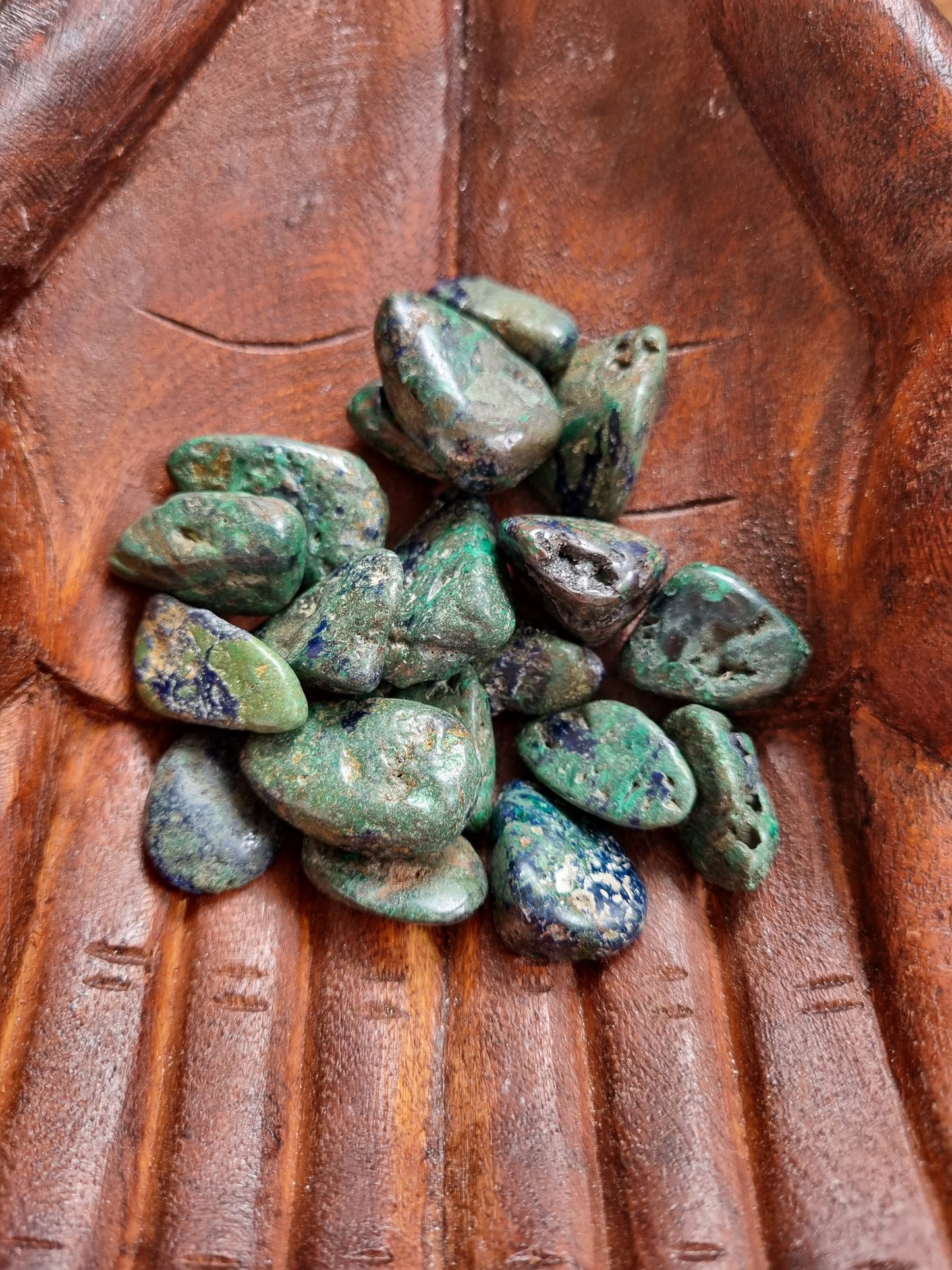 Malachite in Azurite Tumbles - Universal Fate