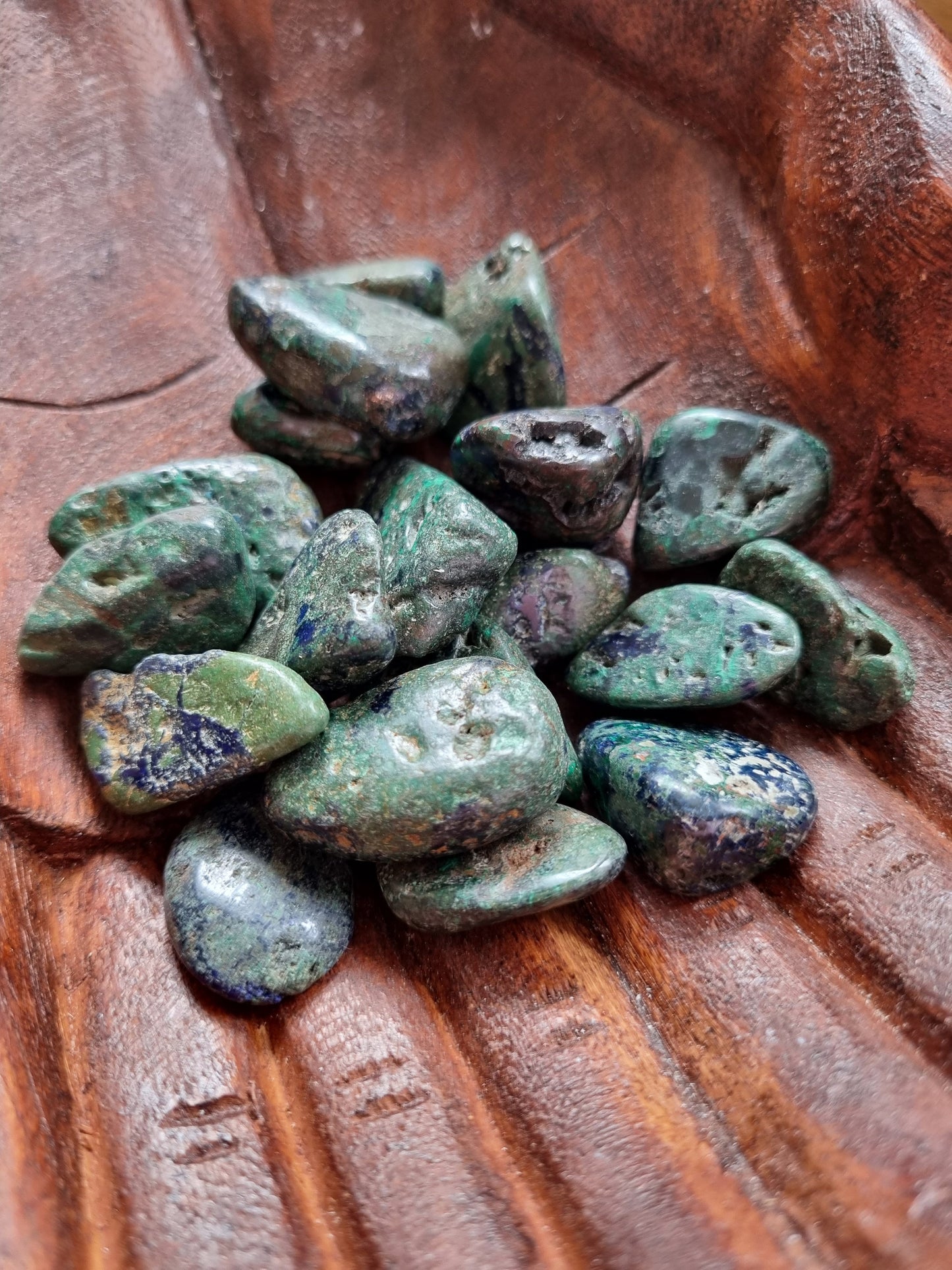 Malachite in Azurite Tumbles - Universal Fate