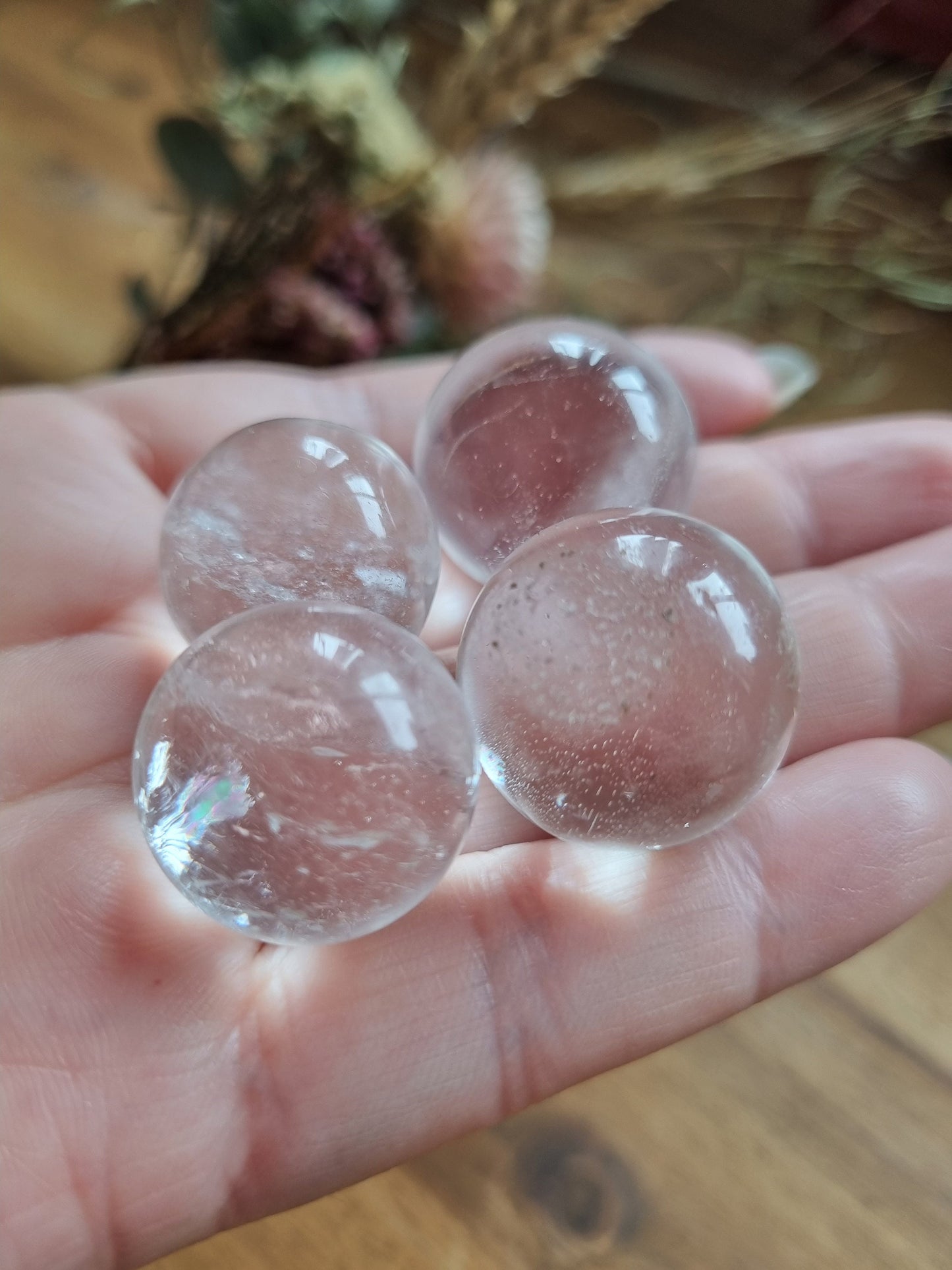 Mini Clear Quartz Spheres / Larger than marble - Universal Fate