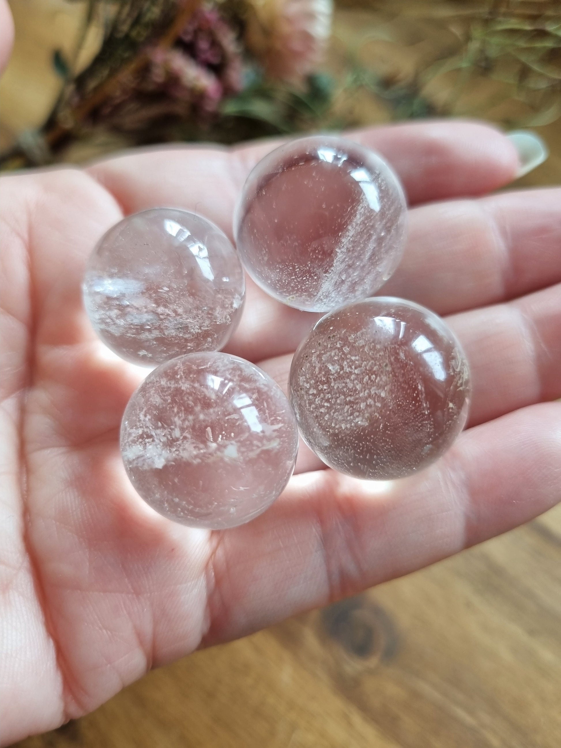 Mini Clear Quartz Spheres / Larger than marble - Universal Fate