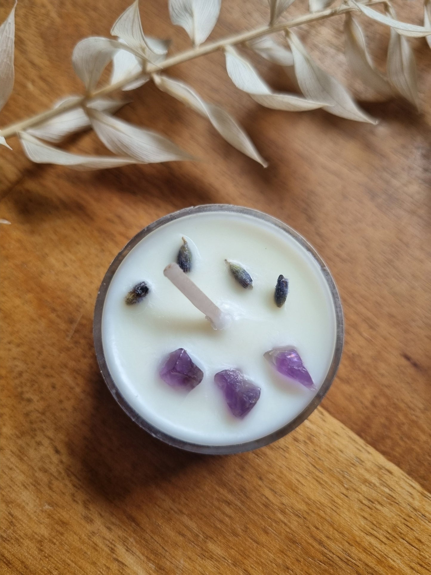Crystal Candles x 3 - Amethyst / Red Calcite / Orange Calcite - Universal Fate