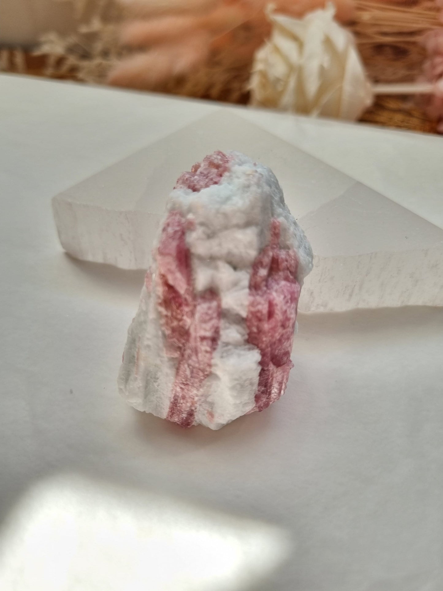 Raw Pink Tourmaline Chunk in Cleavelandite