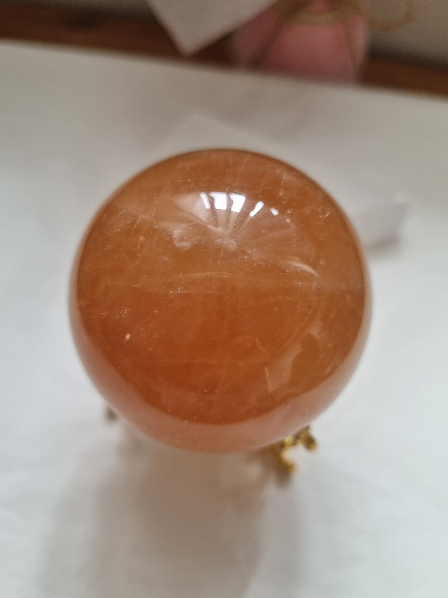 Honey Calcite sphere / Golden sphere 5.5cm
