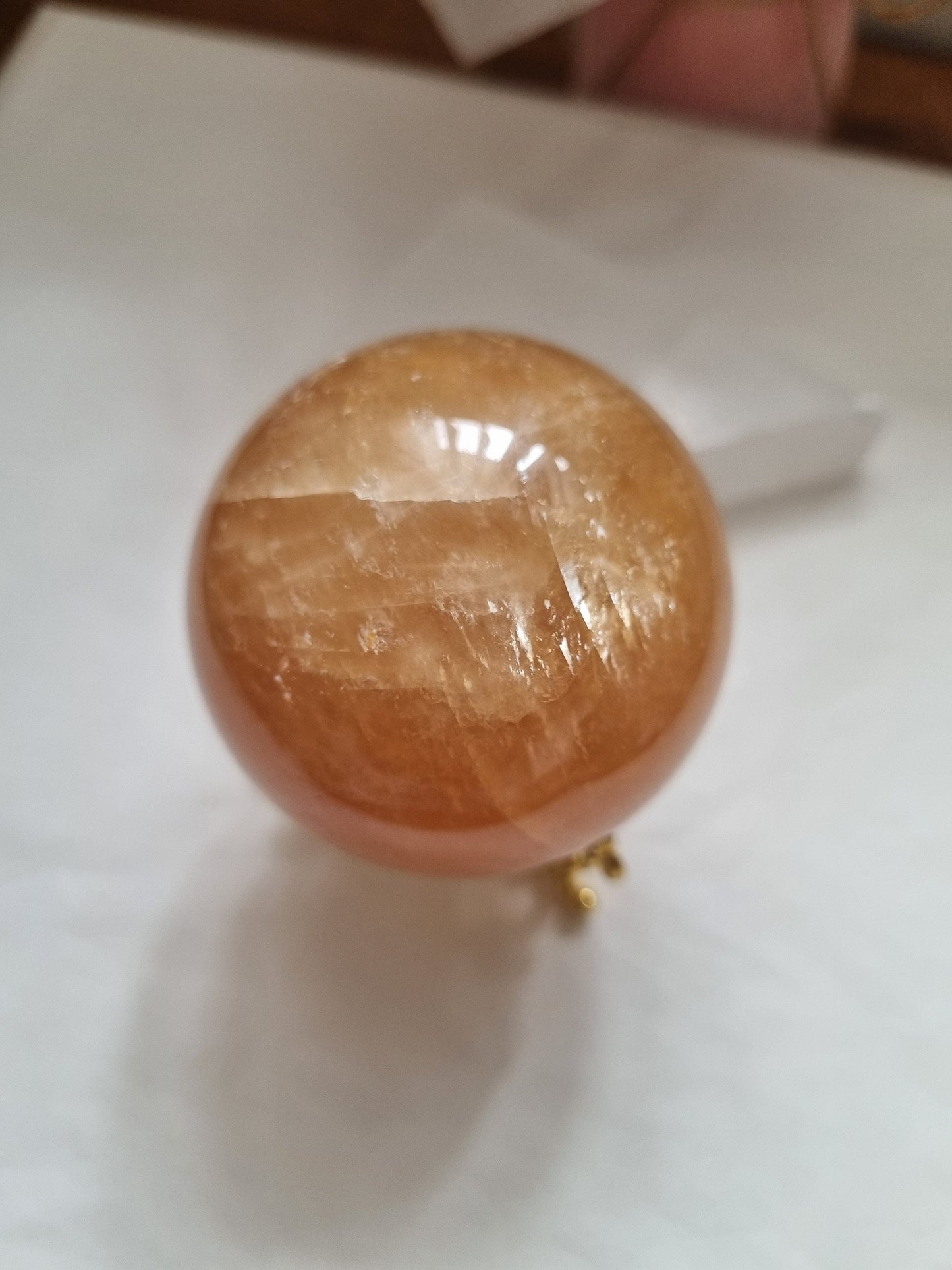 Honey Calcite sphere / Golden sphere 5.5cm