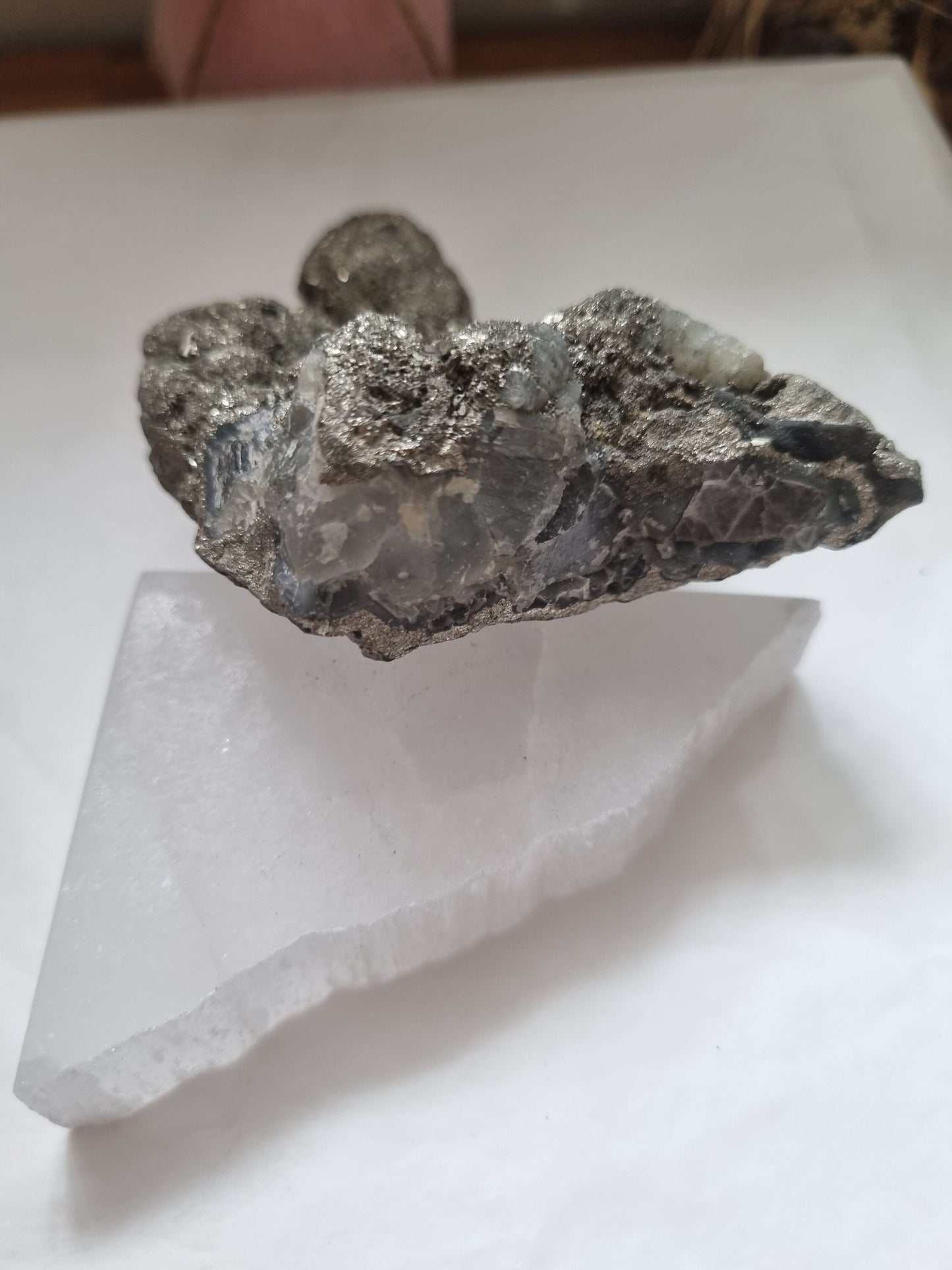 Pyrite on fluorite cluster