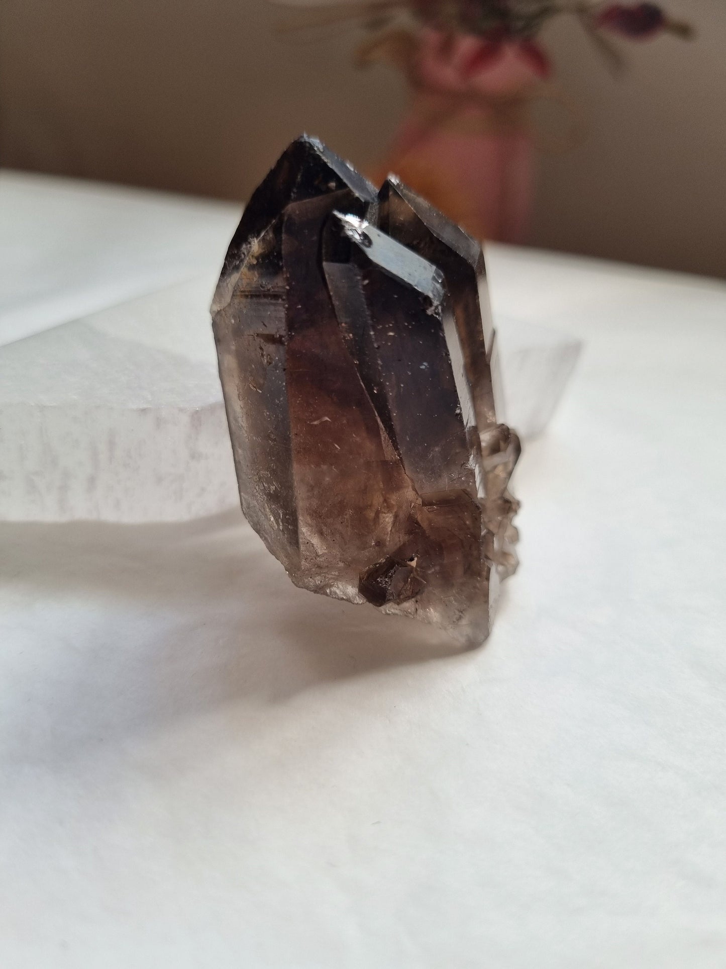 Smoky Quartz Cluster / Triple point cluster / Grounding crystal