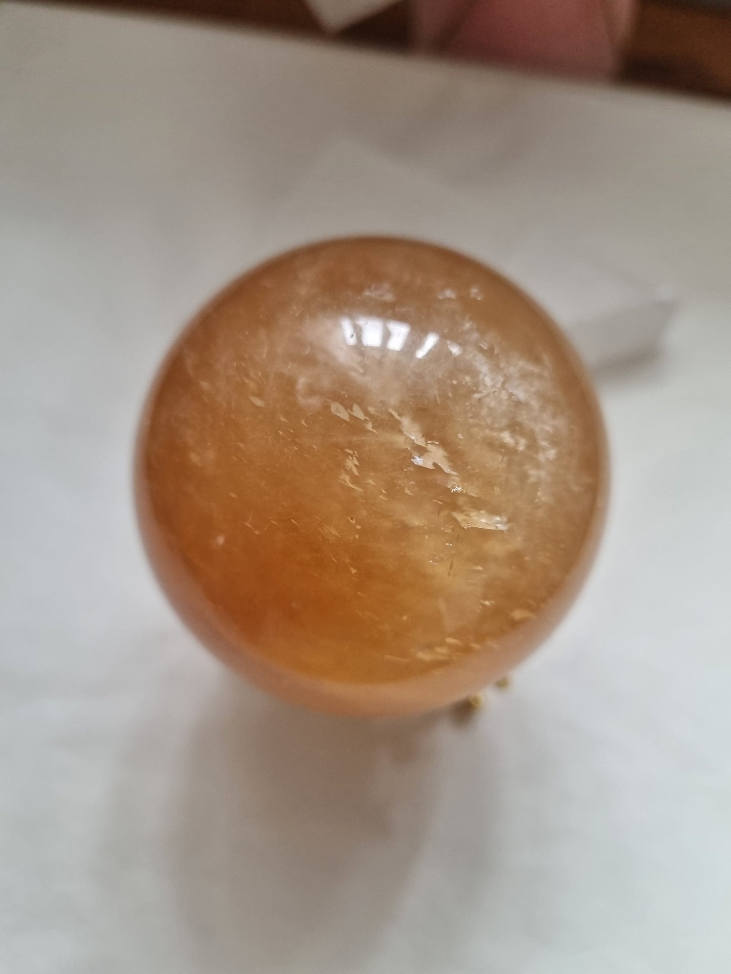Honey Calcite sphere / high quality / Golden sphere 4cm