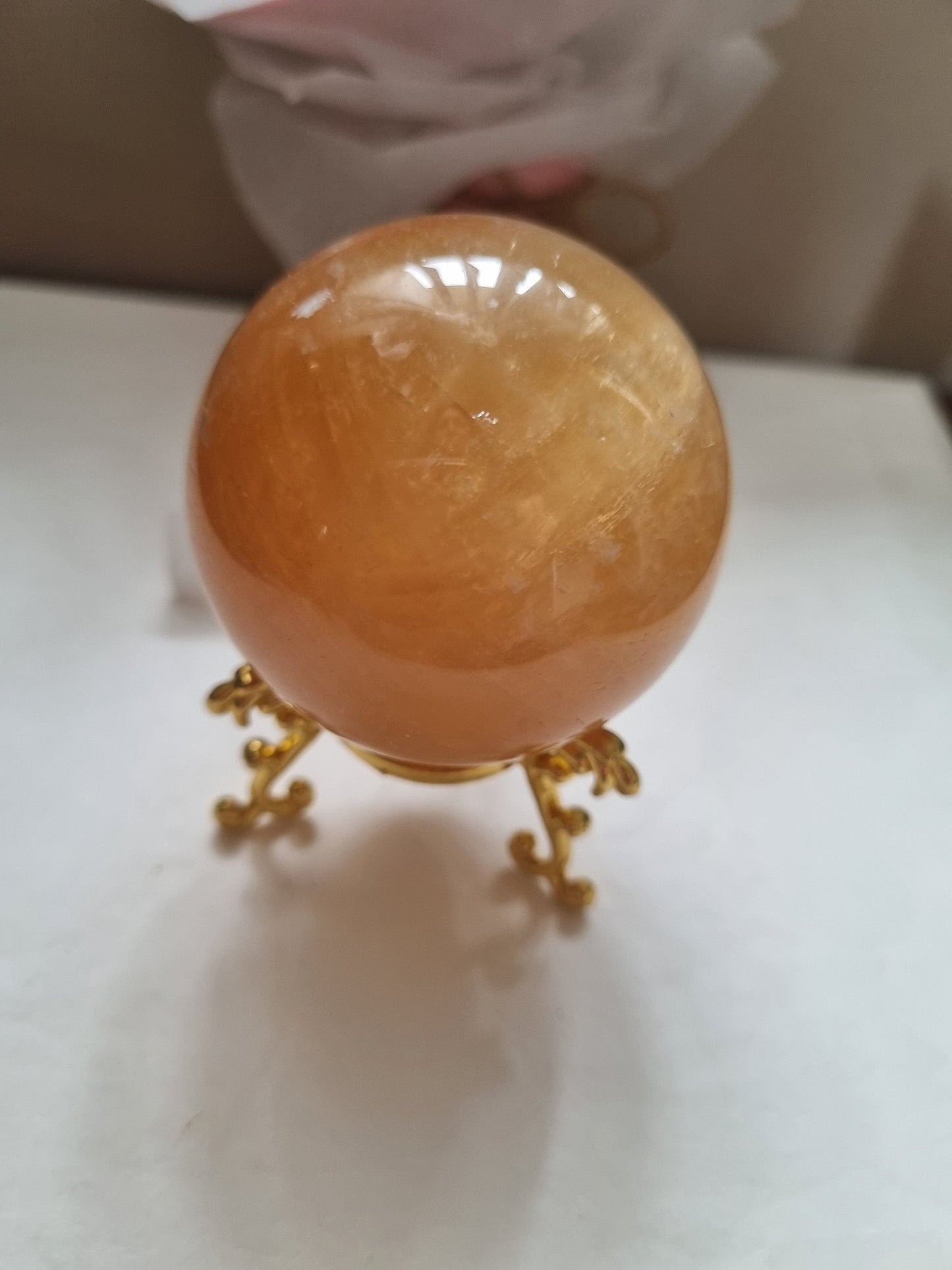 Honey Calcite sphere / high quality / Golden sphere 4cm