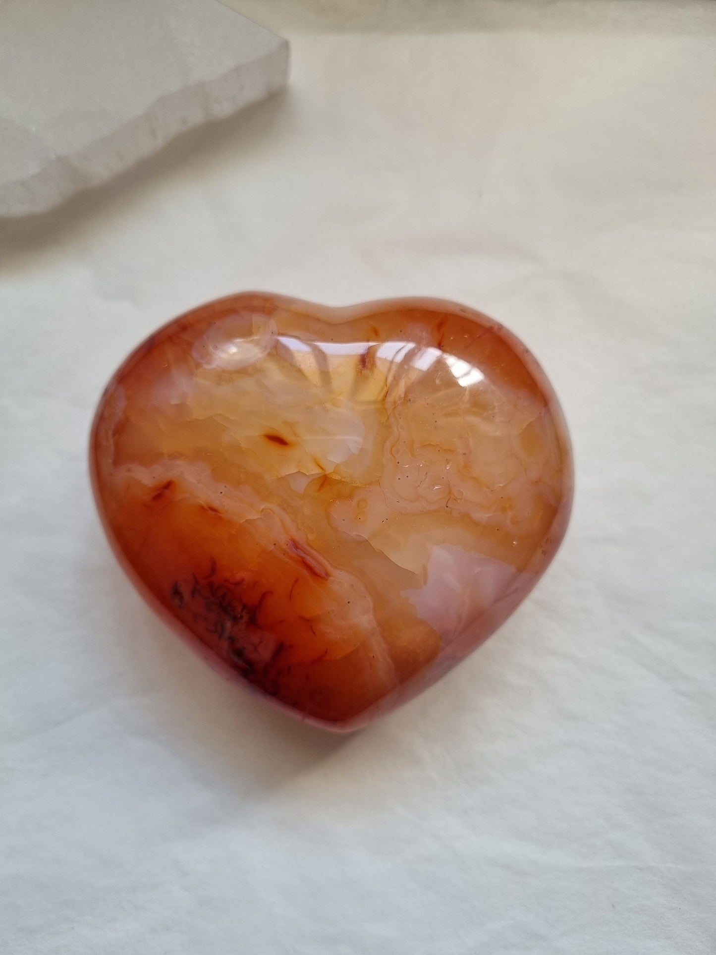 Carnealian Puffy heart - 9cm