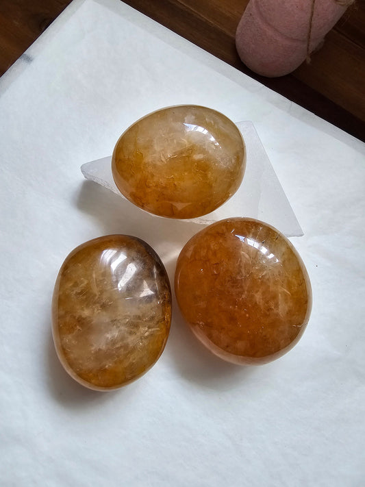 Puffy golden healer palm stones