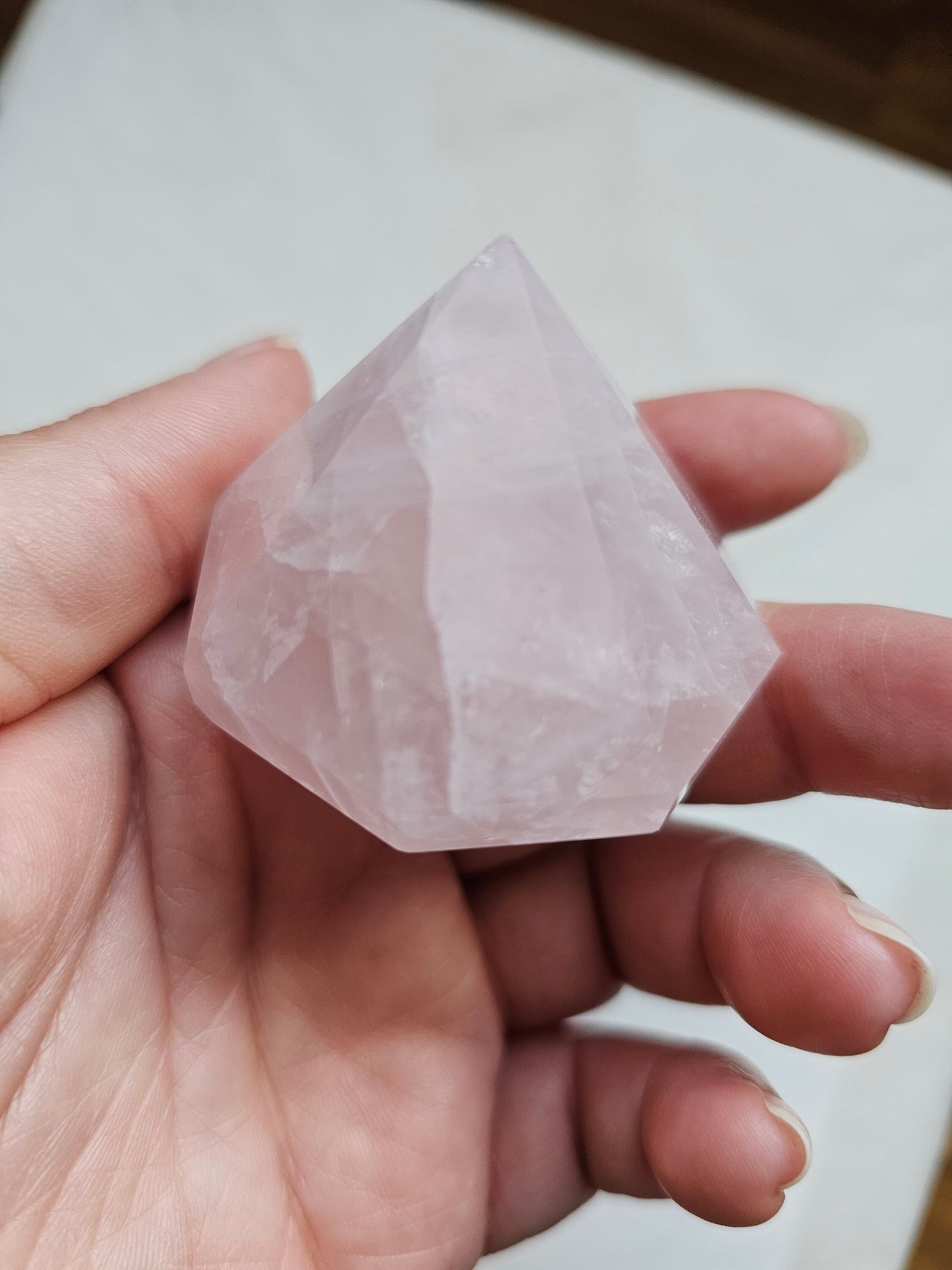 Rose Quartz Diamond Crystal / Pink crystal
