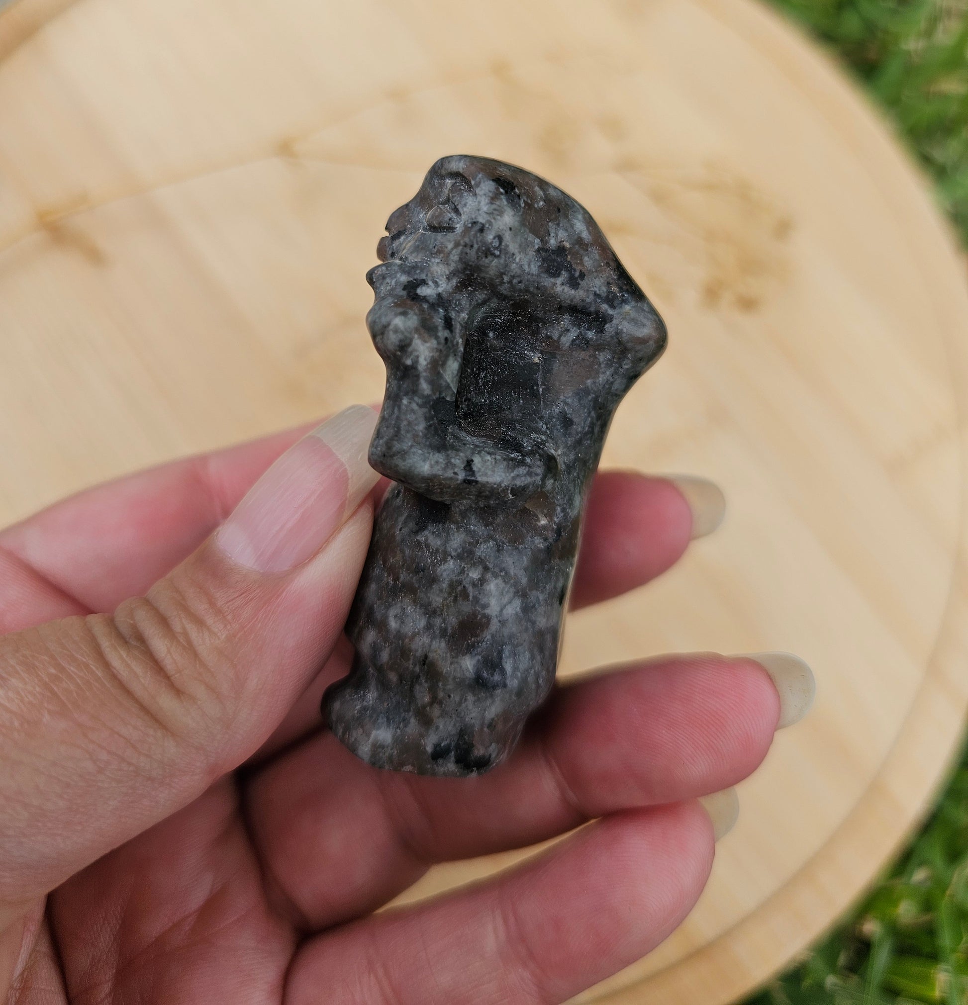 E.T Carving in obsidian and Yooperlite