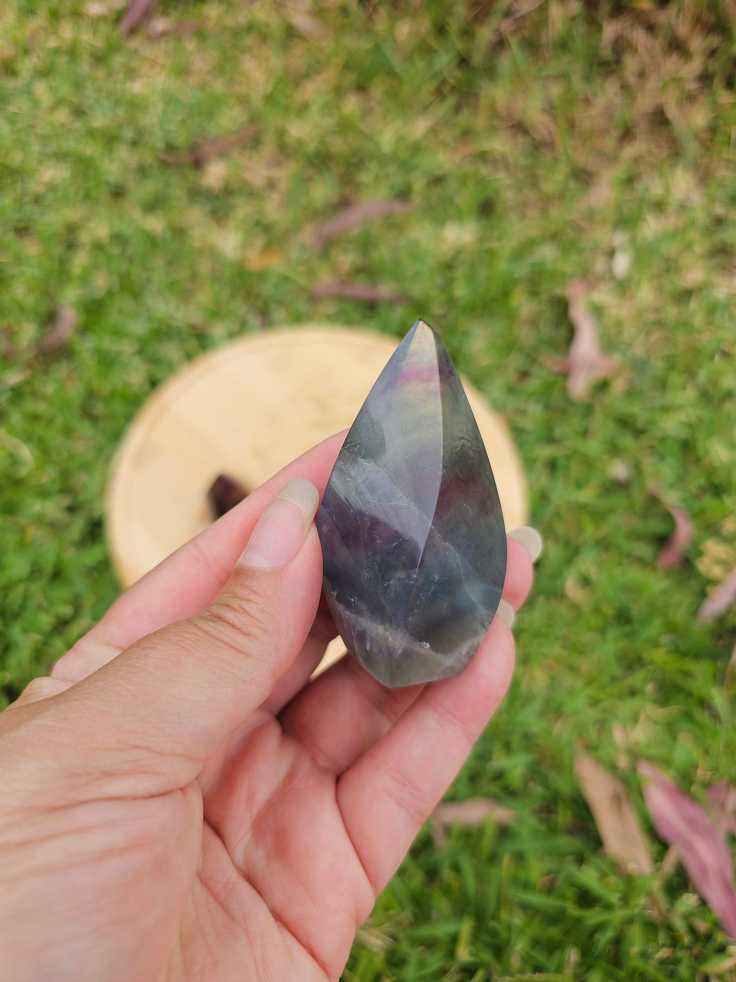 Rainbow Fluorite , Purple and Yellow fluorite flames