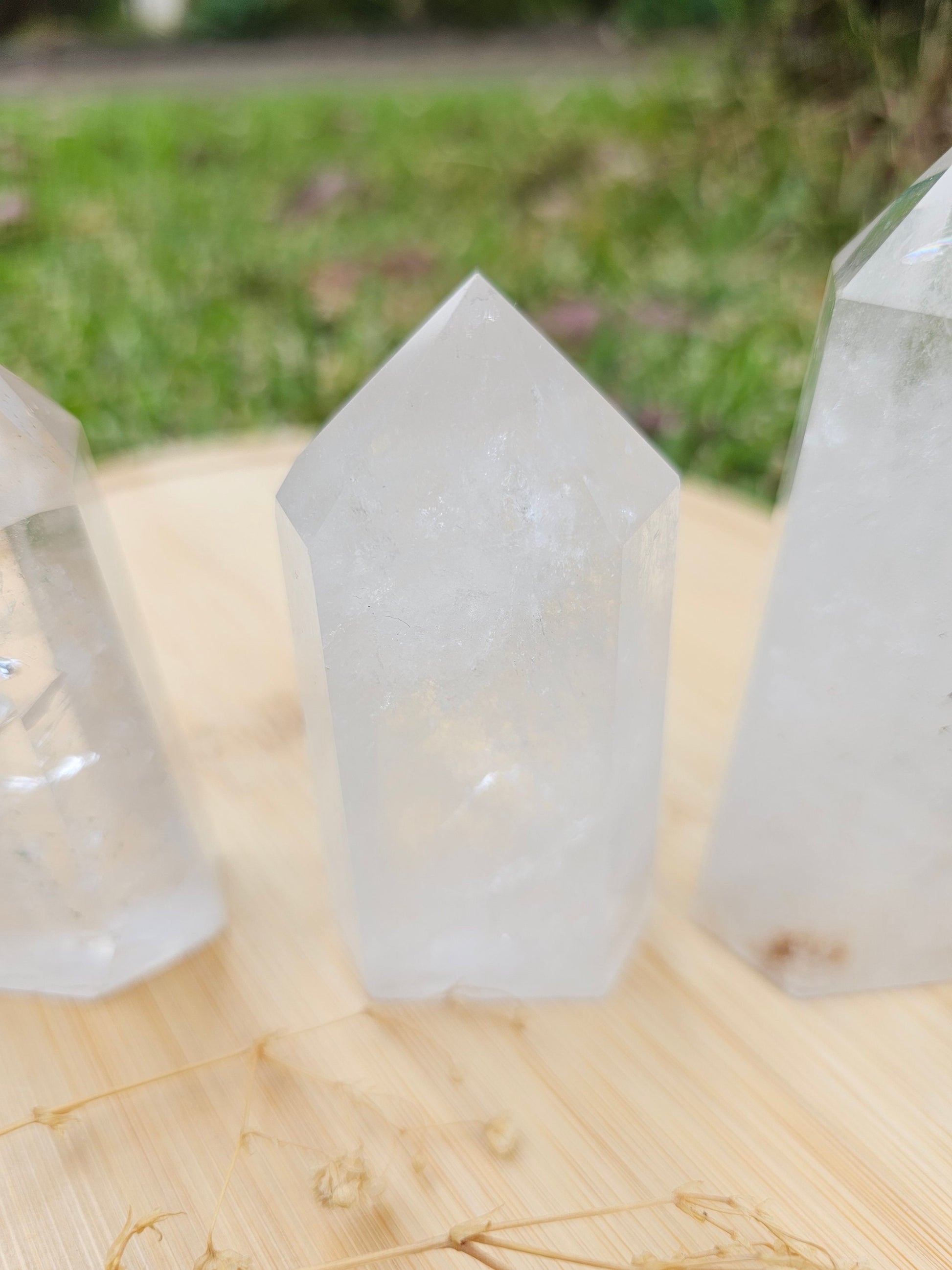Clear Quartz Towers with inclusions