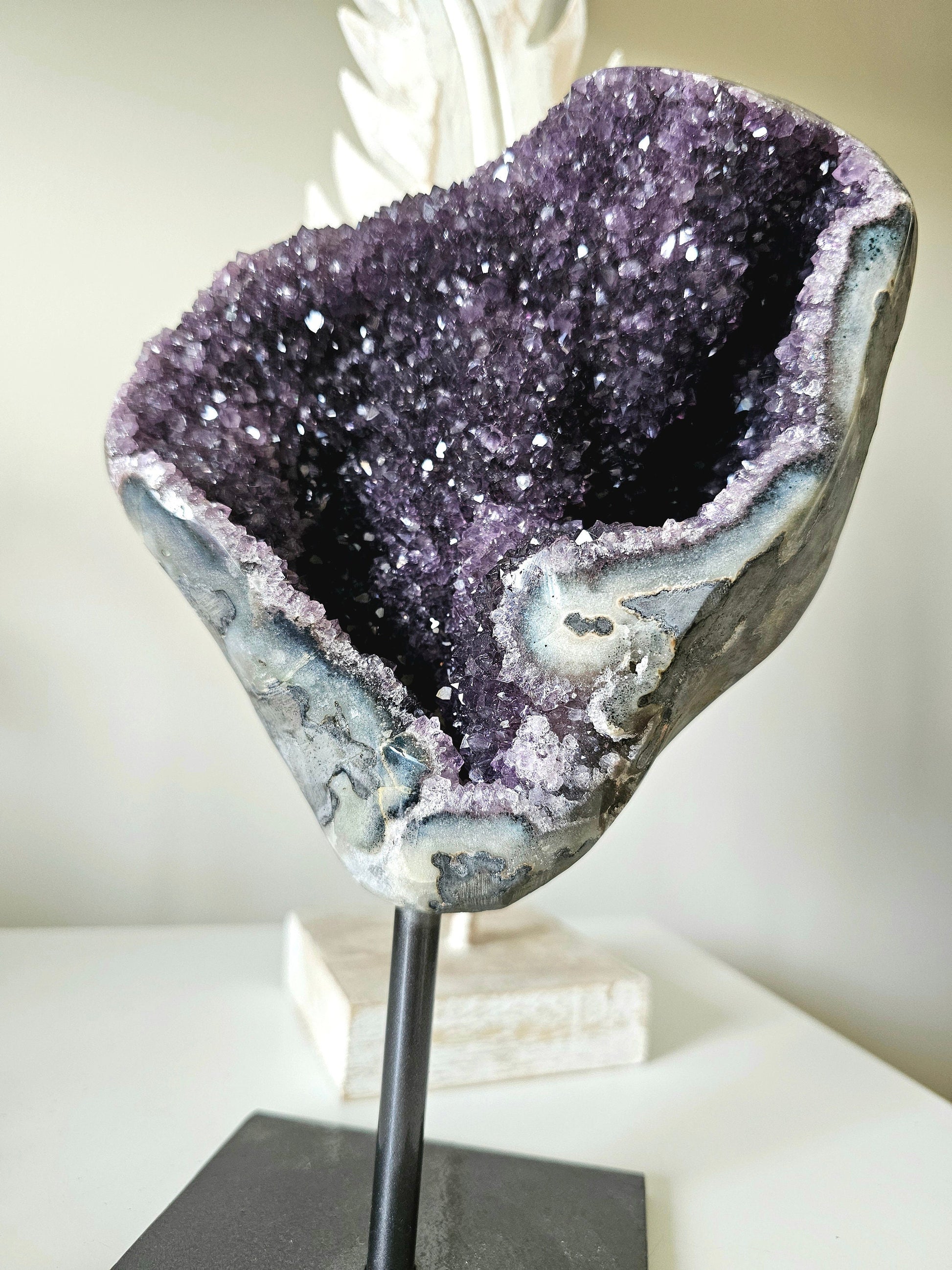 Large Amethyst Cluster on stand