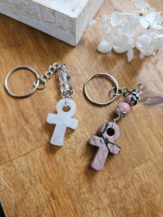 Crystal Ankh Keyrings