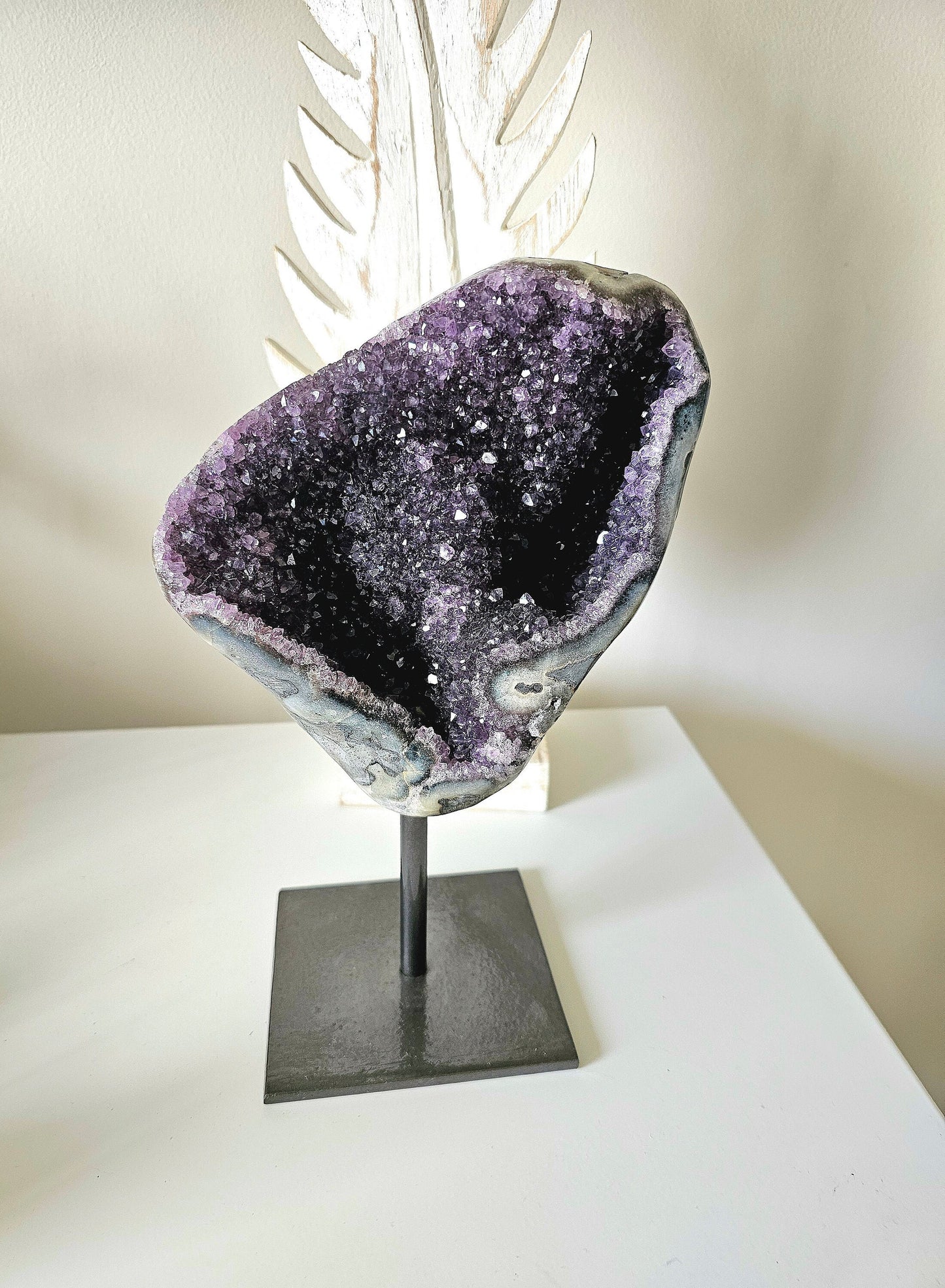 Amethyst freeform on stand