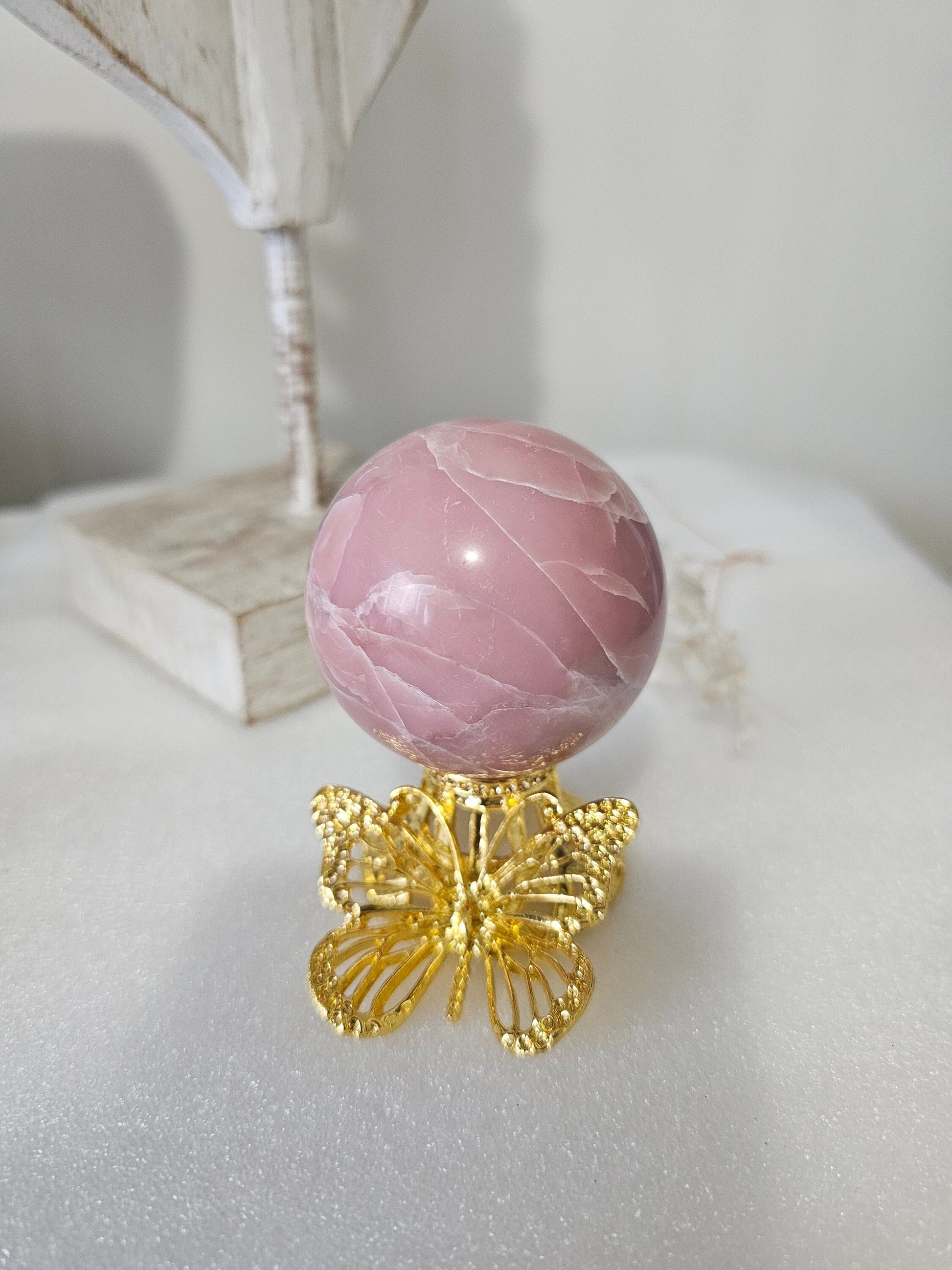 Pink opal sphere