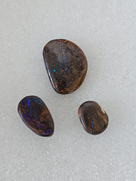 3 x Bulk Australian QLD boulder opal / Cabochon