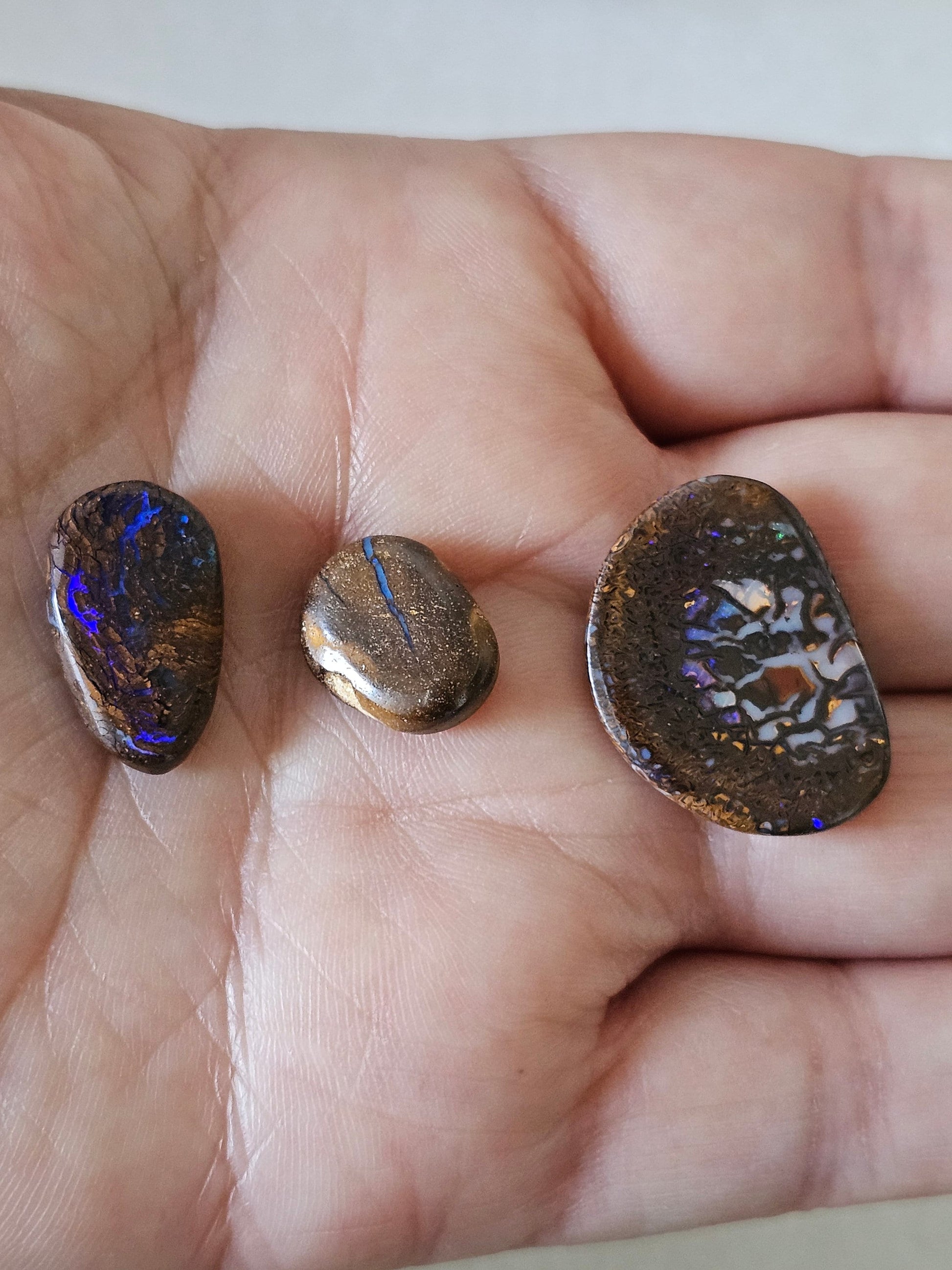 3 x Bulk Australian QLD boulder opal / Cabochon